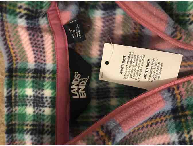 Lands' End Pink Plaid 1/4 Zipper Fleece - Photo 3