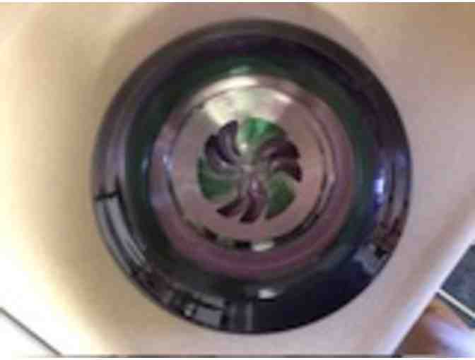 DKH Studio Glass Green Bowl with Raised Center