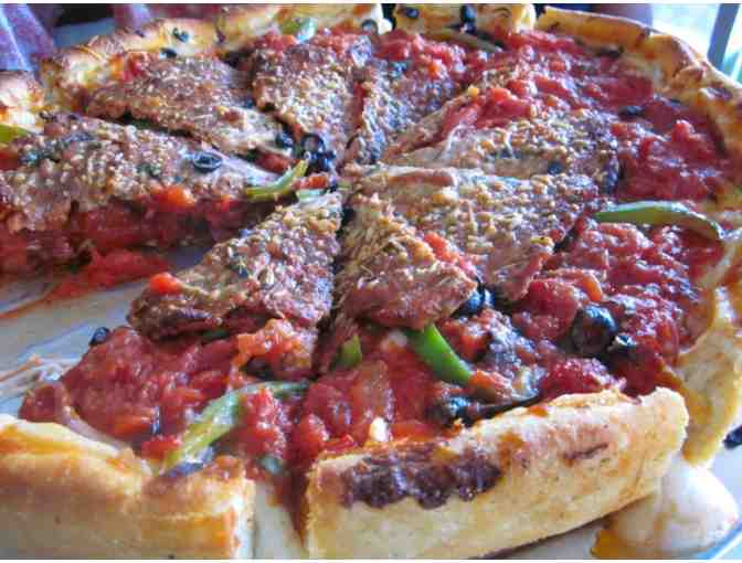 Three Large 2 Topping Chicago Deep Dish Pizza at Masa of Echo Park