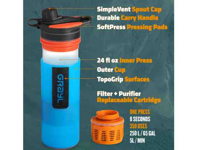 24oz Grayl GeoPress Purifier - Nature edition in Bali/Blue
