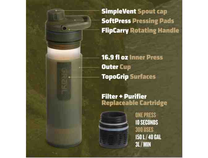 16.9oz Grayl UltraPress Purifier - Covert edition in Olive Drab