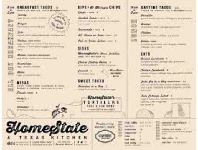 $50 Gift Certificate to Homestate Restaurant