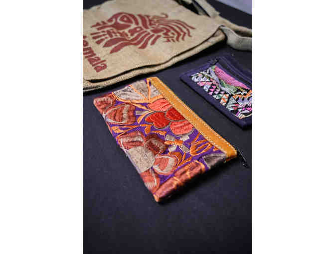 Hand Woven Coin Purse, Wallet and Tote Bag from Guatemala