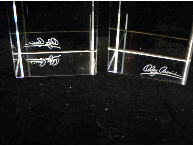 Oleg Cassini Crystal Candlestick Holders - Park Avenue w/box 6' Signed