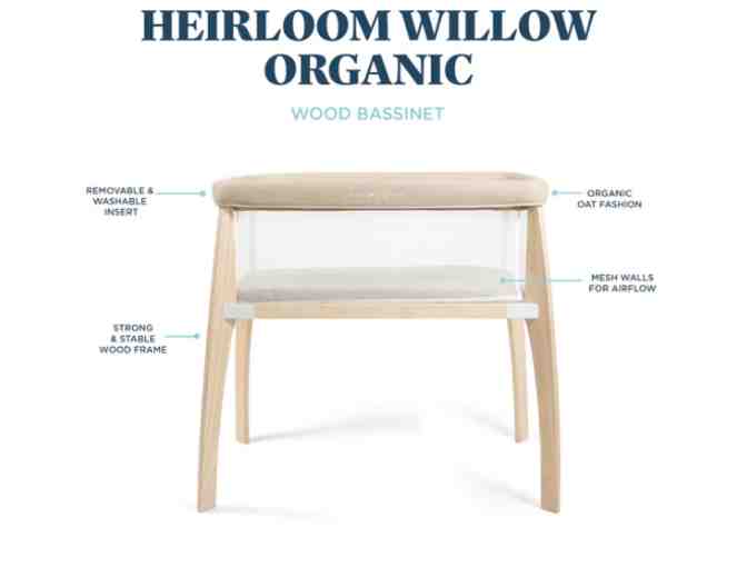 Heirloom Willow Wooden Bassinet - Organic Oat