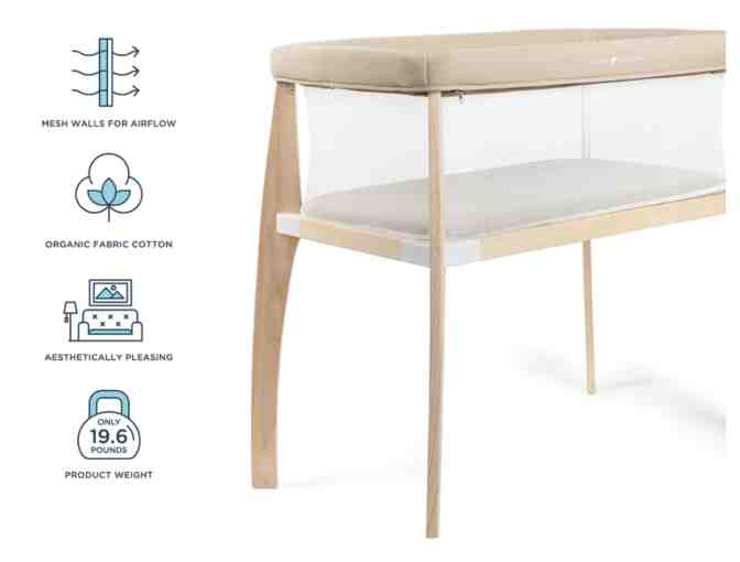 Heirloom Willow Wooden Bassinet - Organic Oat