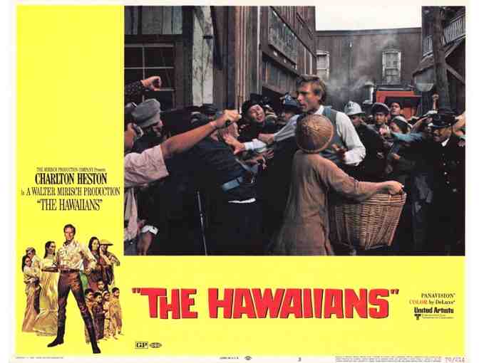 HAWAIIANS, 1970, lobby cards, Charlton Heston, Geraldine Chaplin