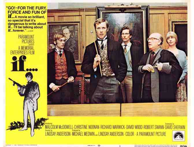 IF , 1969, lobby cards, Malcolm McDowell, Christine Noonan