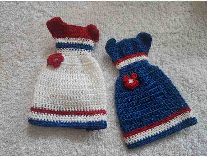 Crocheted Barbie Dresses - Red, White & Blue