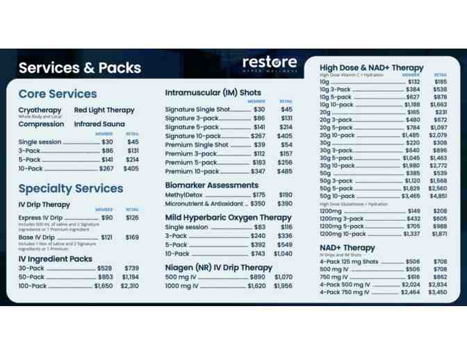 $360.00 Gift Card to Restore Hyper Wellness - Photo 4
