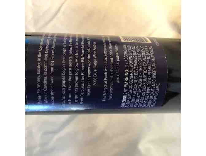 Collectors bottle of Marechal foch Red Wine from Banner Elk Winery signed by the owner