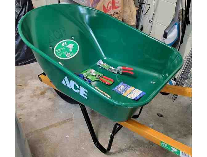 Wheel Barrow and Garden Tools from College Park Ace Hardware