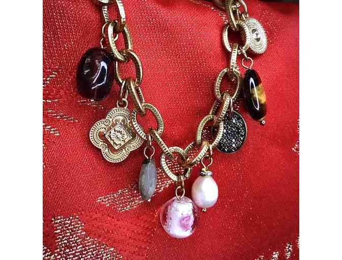 Jeweled Beaded Golden Bracelet