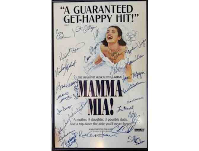 Framed Autographed Broadway Cast Poster Mama Mia WOW Amazing Piece - Photo 1