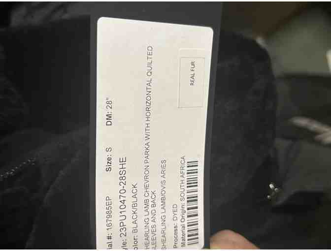 Womens Black Winter Nylon & Fur Puffer Coat MSRP $1500