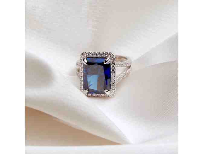 Striking Blue Sapphire Cocktail Ring - Size 7
