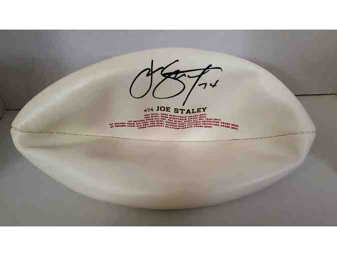 #20 - #74 Joe Staley San Francisco 49ers Autographed White Panel Football