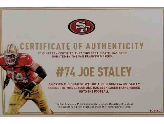 #20 - #74 Joe Staley San Francisco 49ers Autographed White Panel Football