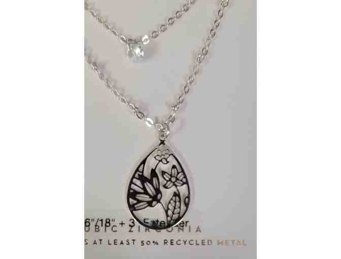 Lauren Conrad Silver-Tone Floral Filigree Teardrop Earrings & Necklace Set - NWT