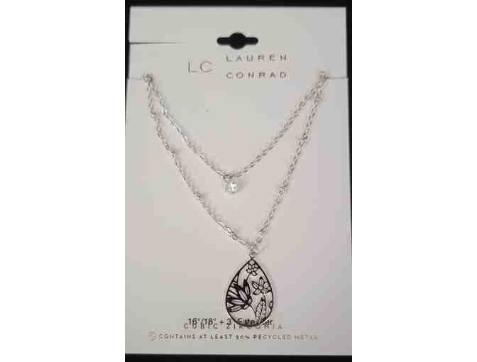 Lauren Conrad Silver-Tone Floral Filigree Teardrop Earrings & Necklace Set - NWT