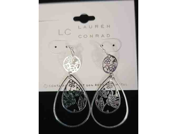 Lauren Conrad Silver-Tone Floral Filigree Teardrop Earrings & Necklace Set - NWT