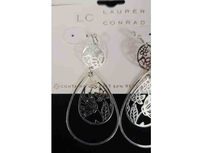 Lauren Conrad Silver-Tone Floral Filigree Teardrop Earrings & Necklace Set - NWT