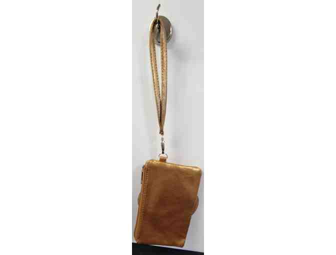 #20 - Light Brown Faux Leather Lined Rose Wristlet by Depeche Mode