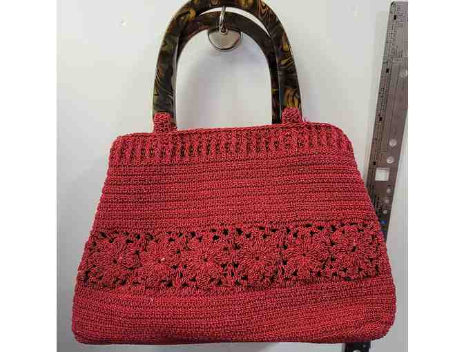 #20 Liz Claiborne Red Hand-Knitted Bag - Stylish, Unique, and Full of Heart