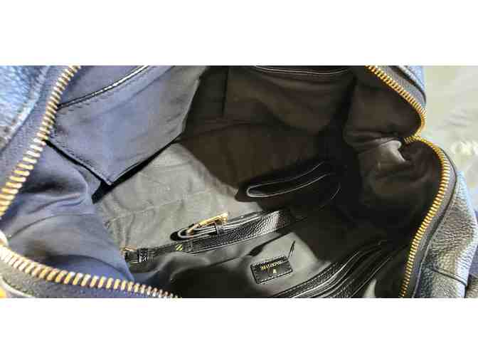 #4 Ora Delphine Black Leather Top Handle Handbag 15x8x5 - Classic Style