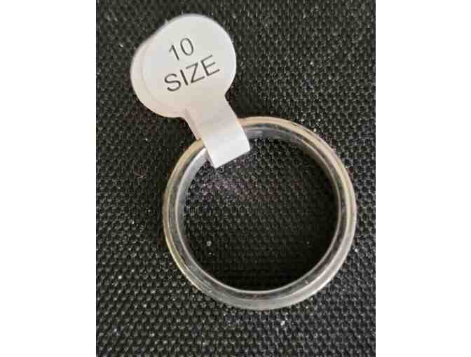 KOHOTA Stainless Steel Fidget Rings Flower Spinner Ring Size 10