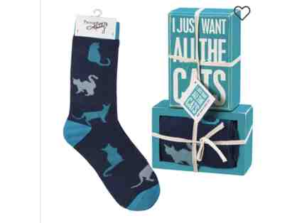Box Sign and Sock Set - I Just Want All The Cats