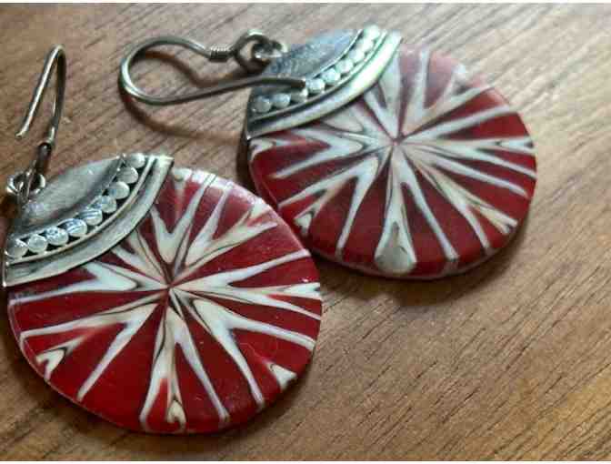 Red & White Earrings