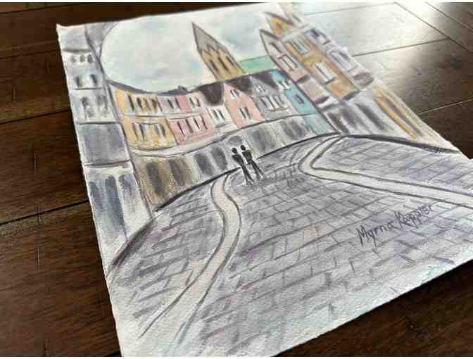 Original Watercolor | On the Way to the Cathedral