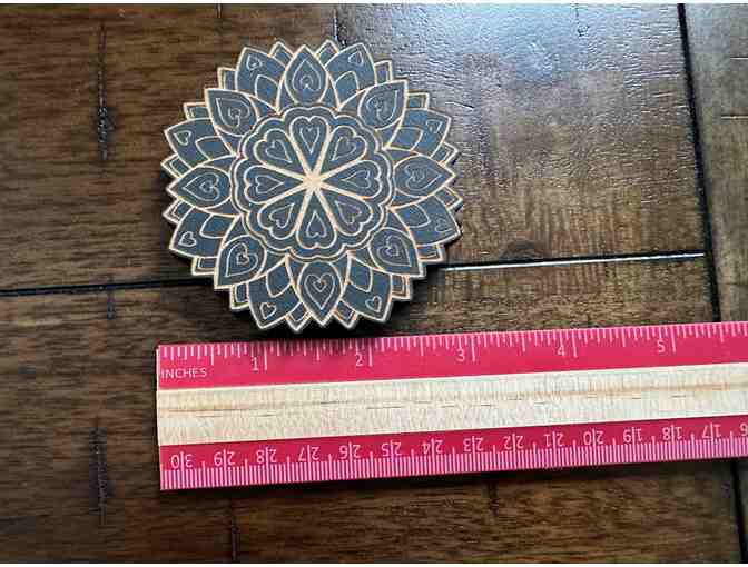 Love Mandala - Birch Wood Magnet