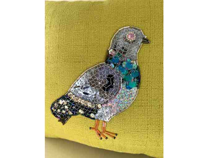 Decorative Pigeon Pillow in green / paisley from NeonBetty - Photo 2