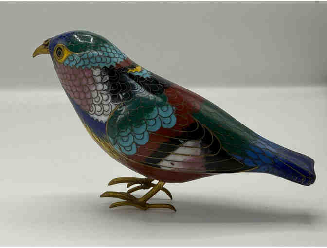 Two cloisonne birds - friends of a feather - Photo 4