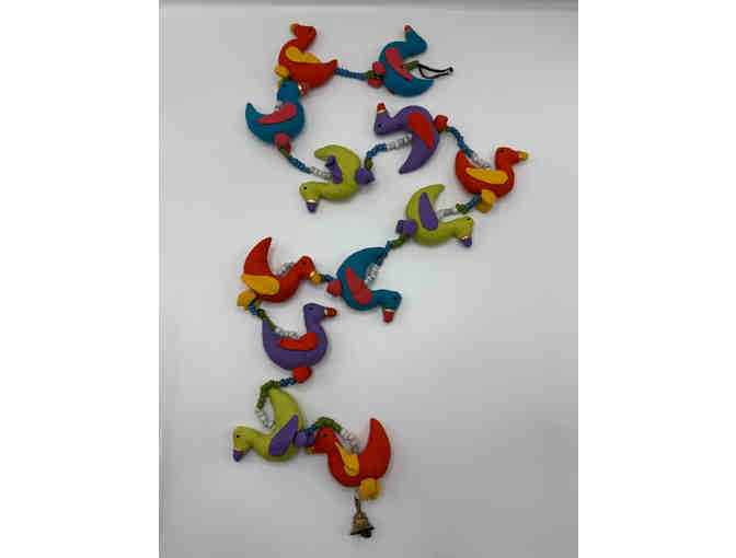 Decorative 'prosperity' hanging piece with birds, beads and bell - Photo 2