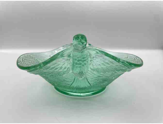 Dugan Depression Glass Bird Candy Dish