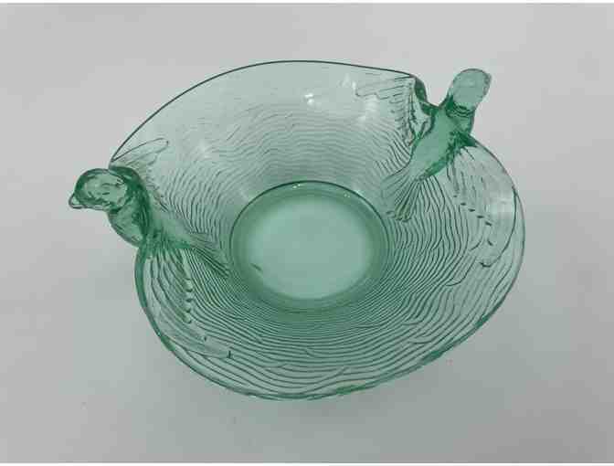 Dugan Depression Glass Bird Candy Dish