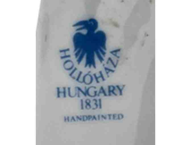 Hollohaza Hand-Painted Porcelain Pair of Cranes from Hungary
