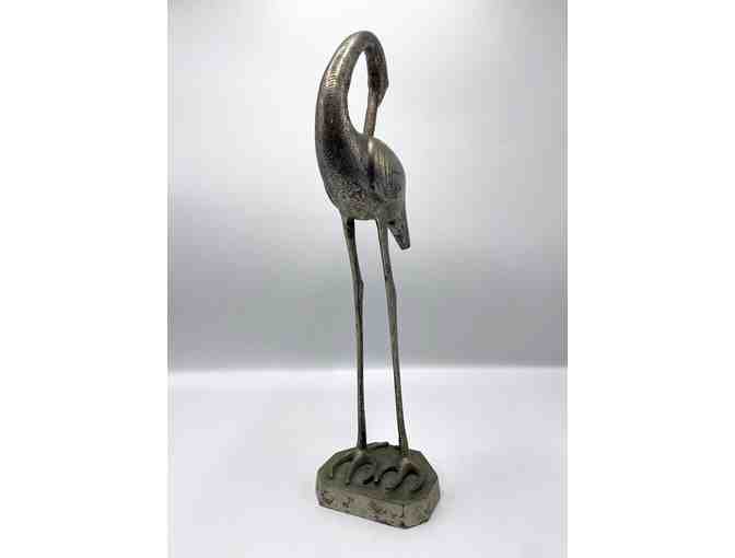 Tall bronze sculpture of crane made in India