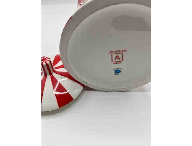 'Puppy Uppers' Red & White Cannister by Jonathan Adler