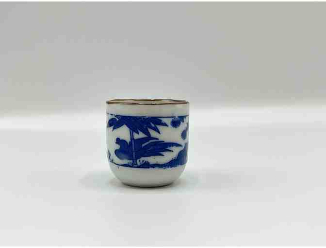 Set of 5 Japanese Porcelain Drinking Cups for Sake
