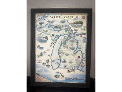 Vintage-Style Map of Michigan
